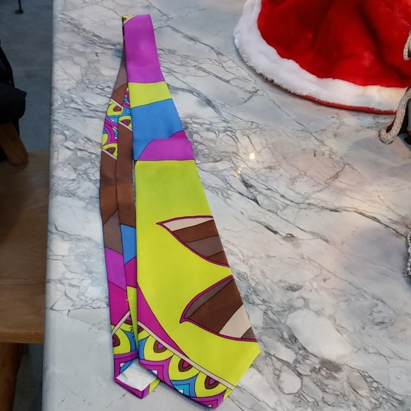 Vintage Emilio Pucci Chartreuse Tie - Picture 7 of 8